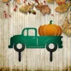 Rusty Pickup Truck And Pumpkin Printed Metal Garden Decor, Pumpkin Farm Iron Artwork