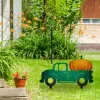 Rusty Pickup Truck And Pumpkin Printed Metal Garden Decor, Pumpkin Farm Iron Artwork