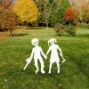 Zombie Couple Metal Garden Decoration, Scarry Halloween Welded Accent