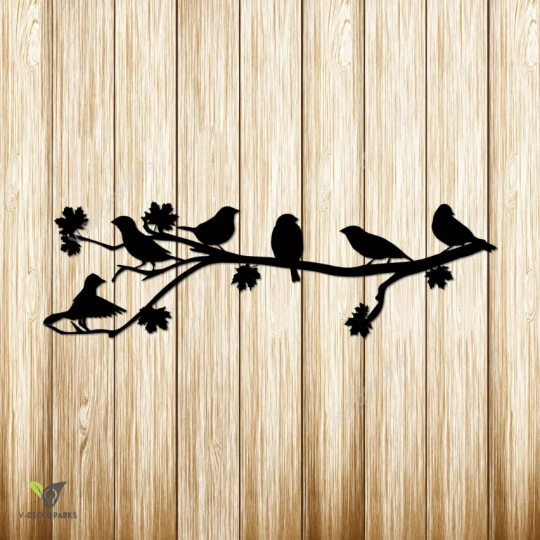 Tree Branch With Birds Metal Sign, Tree Branch Indoor Decor