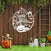 Happy Halloween With Pumpkins, Bats, Black Cat And Sipder Metal Art, Halloween Decorative Artwork