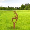 Rustic Owl And Shovel Metal Garden Sign, Owl Laser Cut Stake