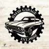 Personalized American Muscle Car Garage Metal Sign, Muscle Car Gear Iron Plaque Metal Sign