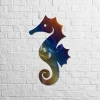 Seahorse Heat Induced Color Metal Art, Seahorse Sea Creature Metallic Artwork