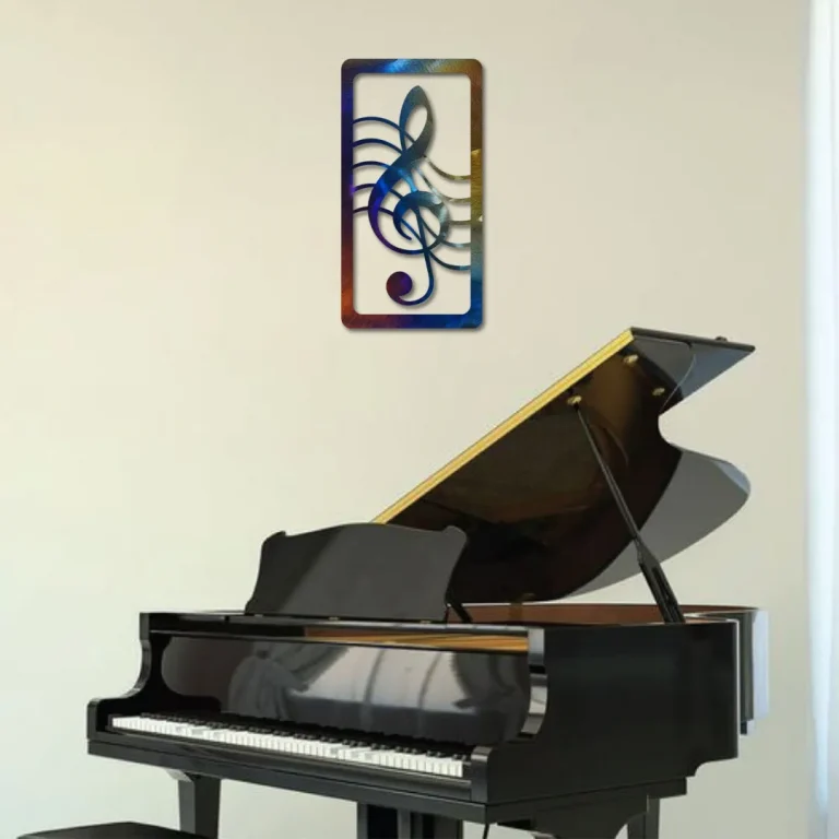 G-clef Rectagle Metal Art, Plasma Cut Gift For Musician