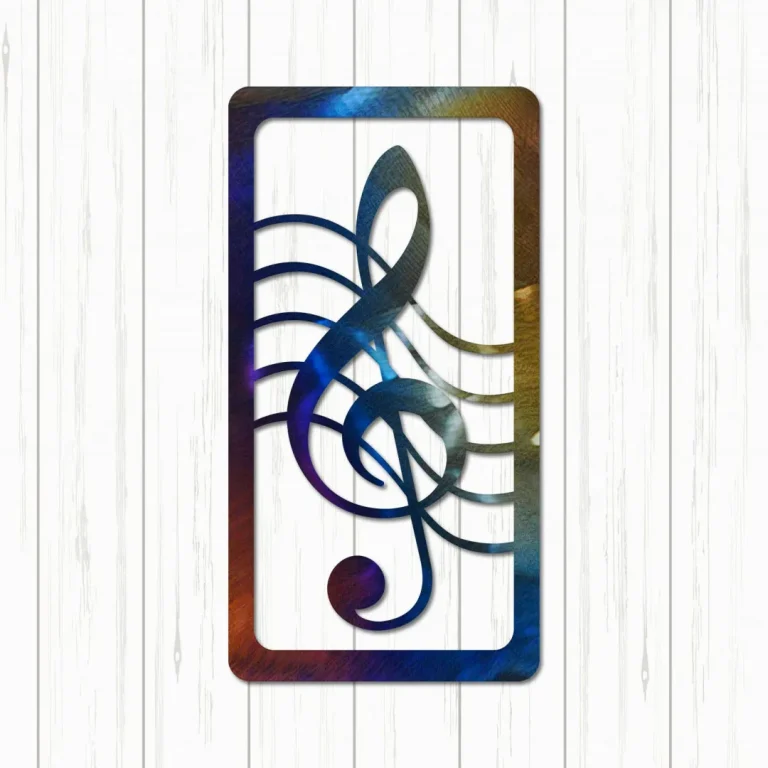 G-clef Rectagle Metal Art, Plasma Cut Gift For Musician