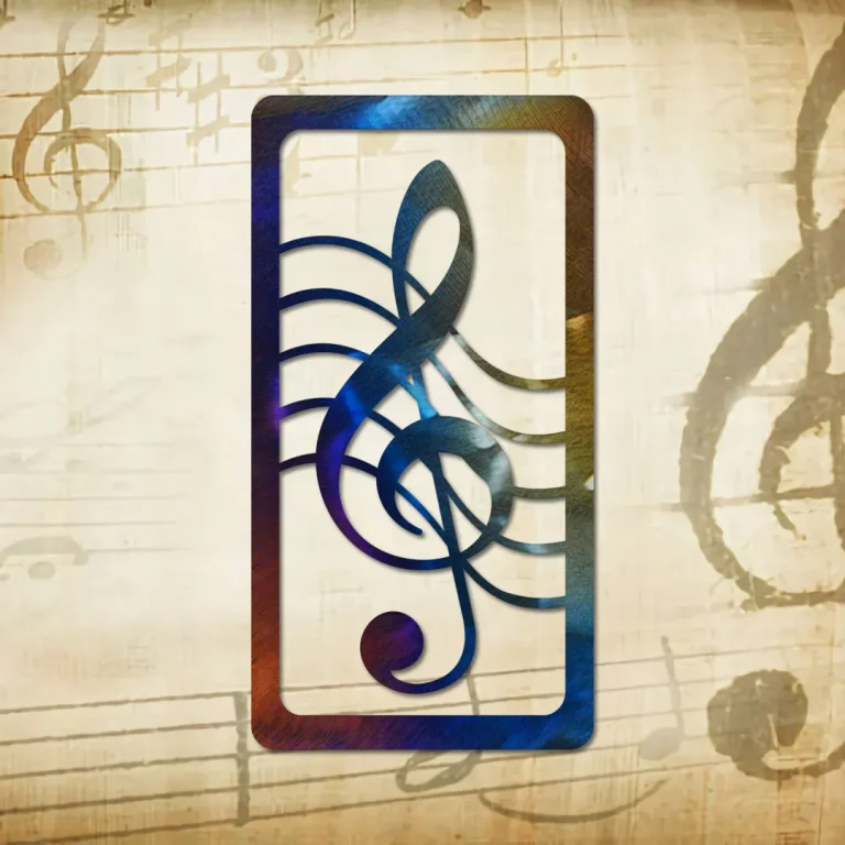 G-clef Rectagle Metal Art, Plasma Cut Gift For Musician