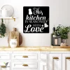 This Kitchen Is Seasoned With Love Metal Sign, Dining Room Decorative Wall Hanging Metal Sign