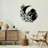 Squirrel On Floral Moon Metal Wall Art, Squirrel And Moon Bedroom Decoration
