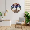 Printed Tree Of Life Metal Wall Decor, Tree Of Life Laser Cut Christmas Decoration