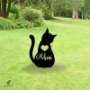 Personalized Memorial Cat Metal Garden Sign, Cat Silhouette Stake For Mom