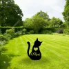 Personalized Memorial Cat Metal Garden Sign, Cat Silhouette Stake For Mom