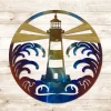 Heat Treated Color Lighthouse Metal Art, Lighthouse Beach, Cape Large Decor
