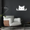 Aggressive Cat With Middle Finger Metal Wall Decor, Aggressive Cat Funny Living Room Plaque