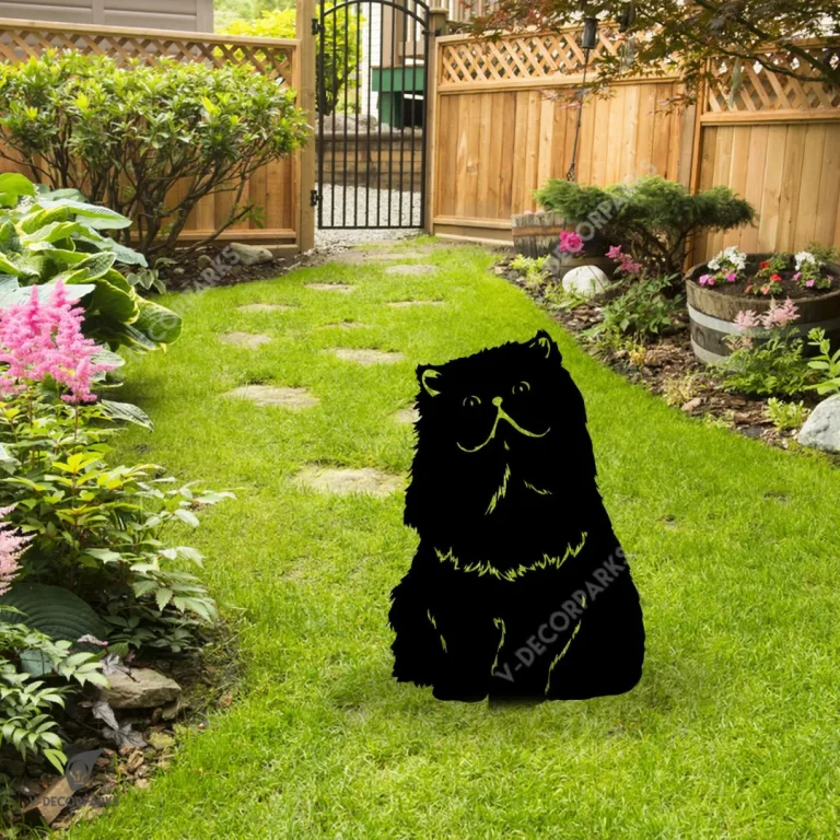 Exotic Cat Metal Garden Art, Exotic Cat Silhouette Artwork