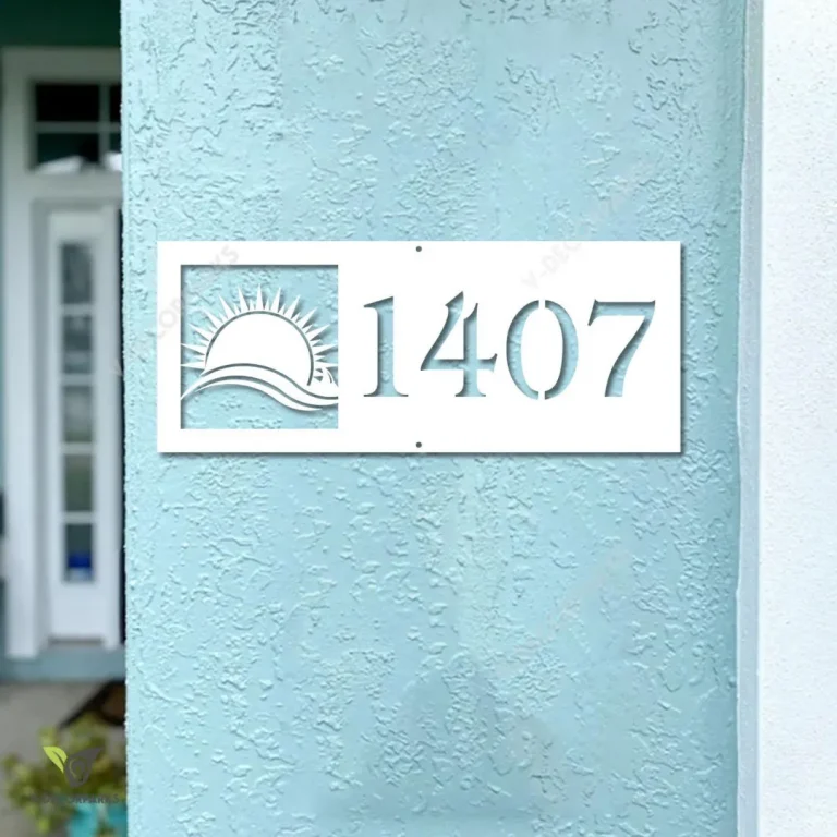 Personalized Address Sunrise On Beach Metal Sign, Sun, Sunset Extra Large Plaque
