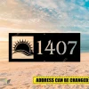 Personalized Address Sunrise On Beach Metal Sign, Sun, Sunset Extra Large Plaque