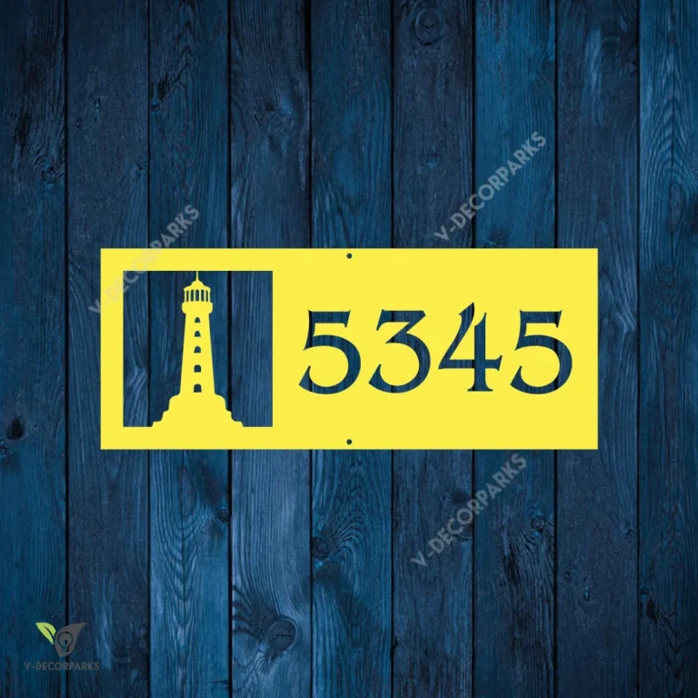 Customized Address Lighthouse Beach Metal Art, Lighthouse Cape Small Decor