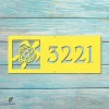 Personalized Address Sea Turtle Beach House Metal Art, Turtle Iron Porch Accent