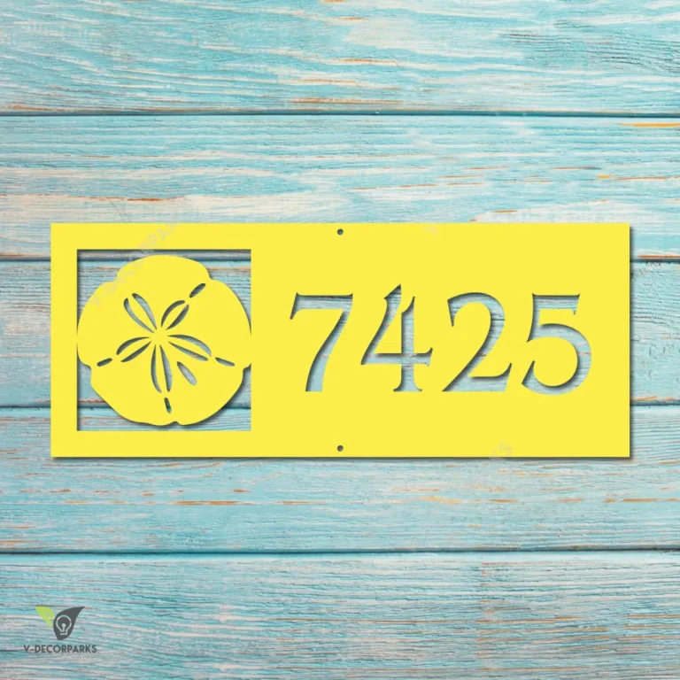 Customized Address Sand Dollar Beach Metal Sign, Sand Dollar Welded Artwork For Her