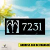 Customized Address Flip-flops Beach Metal Wall Decor, Flip Flop Coast Cut Decoration