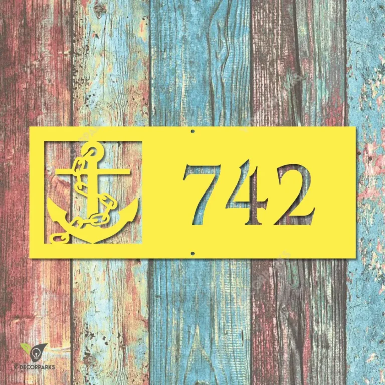 Custom Address Anchor Beach Metal Wall Decoration, Anchor Fishing Ship Cutout Plaque