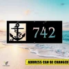 Custom Address Anchor Beach Metal Wall Decoration, Anchor Fishing Ship Cutout Plaque