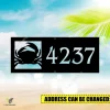 Personalized Address Crab Beach Metal Sign, Crab Plasma Cut Outdoor Decor