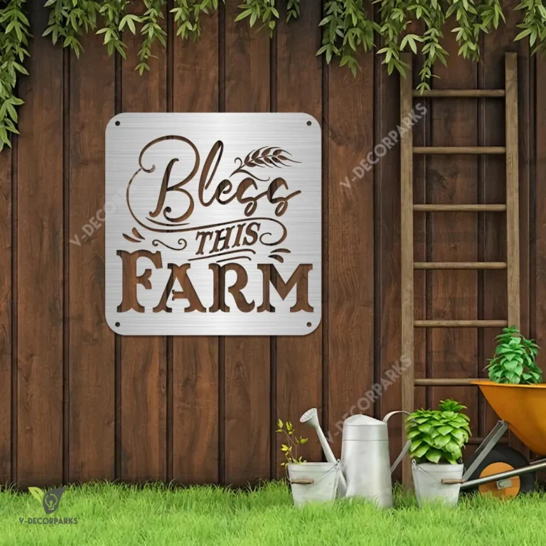 Bless This Farm Metal Sign, Bless This Farm Jesus Outdoor Accent Metal Sign