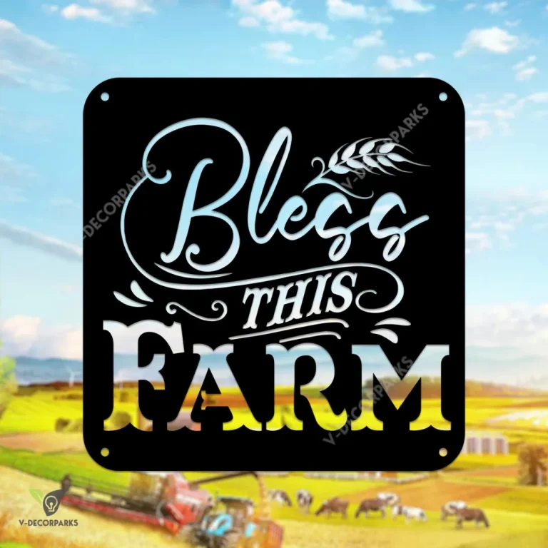 Bless This Farm Metal Sign, Bless This Farm Jesus Outdoor Accent Metal Sign