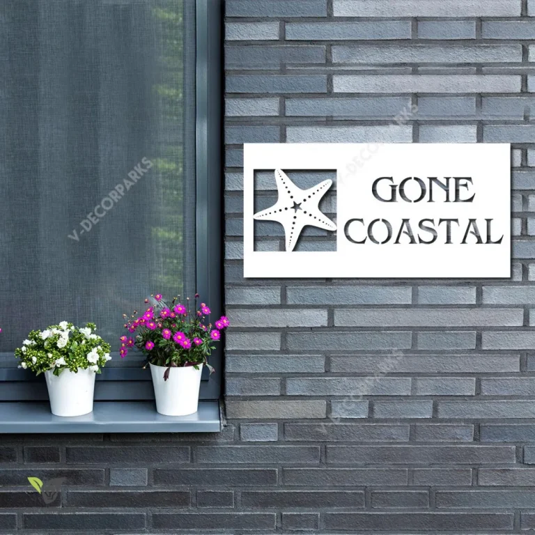 Customized Gone Coastal Starfish Funny Metal Art, Gone Coastal Starfish Welded Porch Decoration