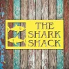 Custom The Shark Shack Funny Metal Wall Art, The Shark Shack Weatherproof Sea Accent