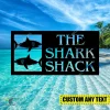 Custom The Shark Shack Funny Metal Wall Art, The Shark Shack Weatherproof Sea Accent