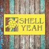 Personalized Shell Yeah Funny Turtle Metal Wall Decor, Shell Yeah Gate Plaque