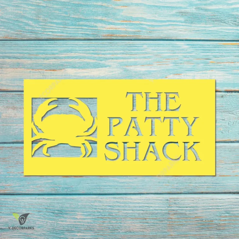 Customized The Patty Shack Funny Crab Metal Wall Decoration, The Patty Shack Large Sign