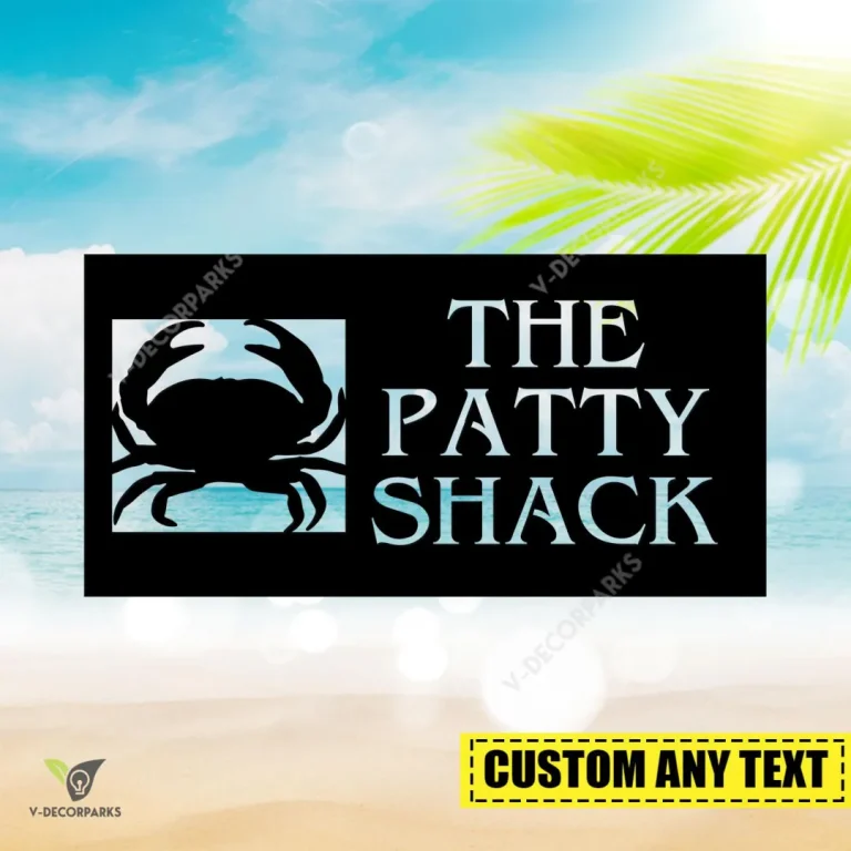 Customized The Patty Shack Funny Crab Metal Wall Decoration, The Patty Shack Large Sign