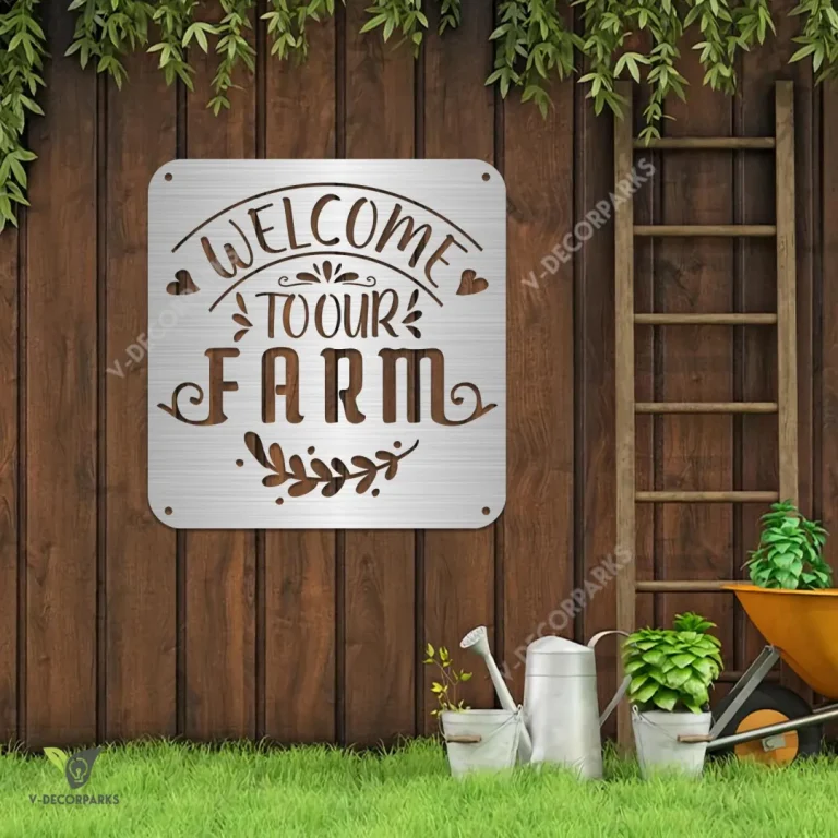 Welcome To Our Farm Metal Art, Welcome To Our Farm Metallic Artwork For Farmhouse Metal Sign