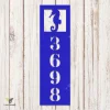 Personalized Address Seahorse Summer Beach Vertical Metal Wall Art, Seahorse Sea Evergreen Decoration