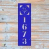 Custom Address Sand Dollar Beach Vertical Metal Sign, Sand Dollar Black Artwork