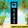 Custom Address Flamingo Beach Vertical Metal Wall Art, Flamingo Bird Oversized Accent