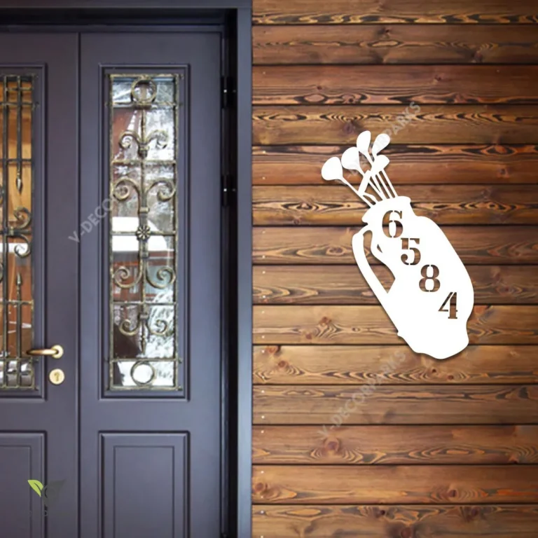 Custom Address Golf Bag Metal Sign, Golf Bag, Golfer Sport Decorative Plaque