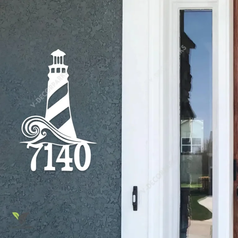 Customized Lighthouse Metal Wall Art, Lighthouse Bay Home Decor