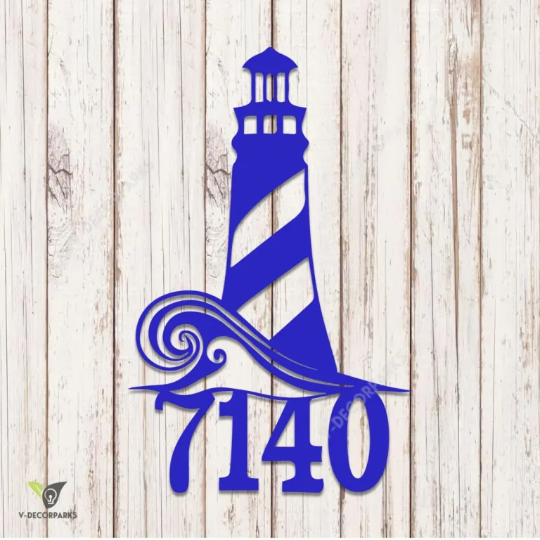 Customized Lighthouse Metal Wall Art, Lighthouse Bay Home Decor