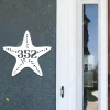 Personalized Address Starfish Metal Wall Decor, Starfish Summer Laser Cut Plaque