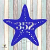 Personalized Address Starfish Metal Wall Decor, Starfish Summer Laser Cut Plaque