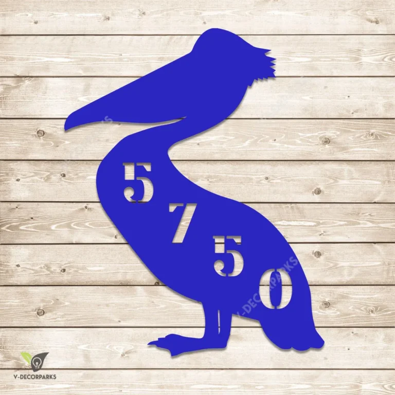 Personalized Pelican Metal Sign, Pelican Bird Welded Gate Artwork