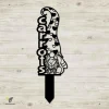 Carrots Gnome Metal Garden Art, Carrots Vegetables Markers Laser Cut Stake Metal Sign