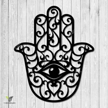 Hamsa Hand, Hamesh Hand, Chamsa, Khamsa Metal Art, Hamsa Hand Housewarming Steel Decor, Gift