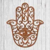 Rusted Hamsa Hand, Chamsa, Khamsa Metal Wall Decor, Hamsa Hand Metallic Wall Hanging