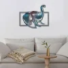 Elephant Head Rectangle Metal Wall Art Design, Elephant Safari Rust Resistant Decoration